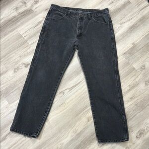 Vintage 90s Rustler Black Wash Denim Relaxed Fit Baggy Straight Tapered Leg Jean